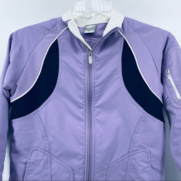 Nike Women's Fit Dry Size Medium Purple & White Mesh Lined Full Zip Jacket - Picture 2 of 11